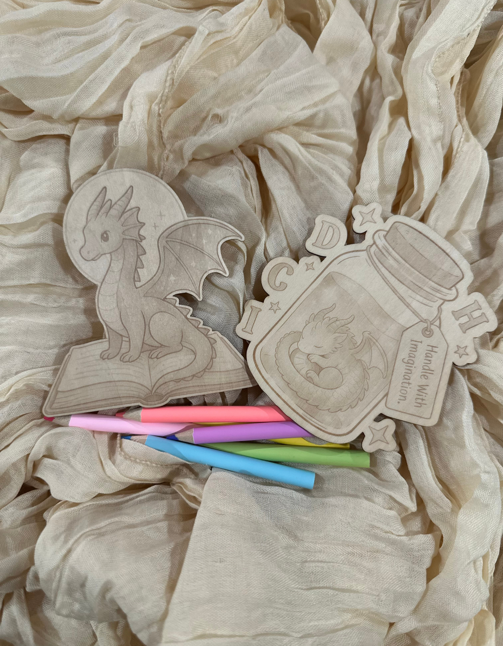 Wooden Dragon Coloring Kit
